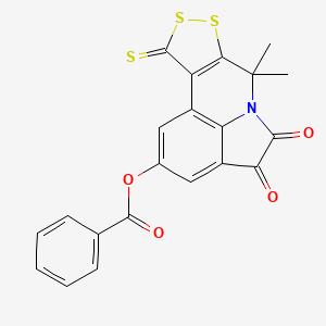 7,7-Dimethyl-4,5-dioxo-10-thioxo-4,5,7,10-tetrahydro[1,2]dithiolo[3,4-c]pyrrolo[3,2,1-ij]quinolin-2-yl benzoate