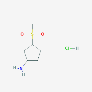 molecular formula C6H14ClNO2S B2855732 3-Methylsulfonylcyclopentan-1-amine;hydrochloride CAS No. 2138539-43-0