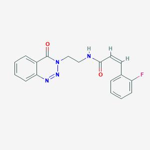 (Z)-3-(2-fluorophenyl)-N-(2-(4-oxobenzo[d][1,2,3]triazin-3(4H)-yl)ethyl)acrylamide