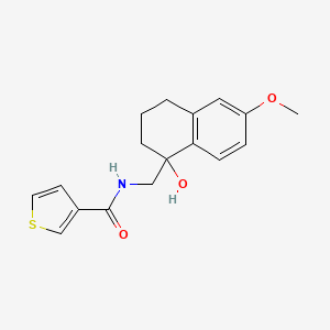 molecular formula C17H19NO3S B2855735 N-((1-hydroxy-6-methoxy-1,2,3,4-tetrahydronaphthalen-1-yl)methyl)thiophene-3-carboxamide CAS No. 2034411-65-7