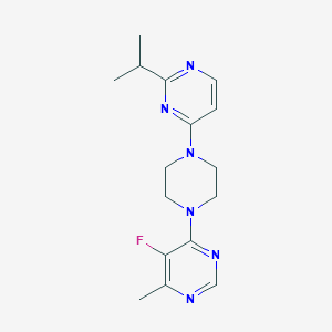 molecular formula C16H21FN6 B2855738 5-Fluoro-4-methyl-6-[4-(2-propan-2-ylpyrimidin-4-yl)piperazin-1-yl]pyrimidine CAS No. 2380177-30-8
