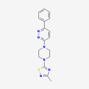 molecular formula C17H18N6S B2855743 3-Methyl-5-[4-(6-phenylpyridazin-3-yl)piperazin-1-yl]-1,2,4-thiadiazole CAS No. 2380174-73-0