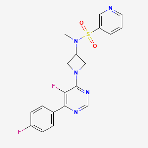 molecular formula C19H17F2N5O2S B2855745 N-[1-[5-Fluoro-6-(4-fluorophenyl)pyrimidin-4-yl]azetidin-3-yl]-N-methylpyridine-3-sulfonamide CAS No. 2380192-26-5