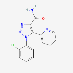 molecular formula C14H10ClN5O B2855749 1-(2-chlorophenyl)-5-pyridin-2-yl-1H-1,2,3-triazole-4-carboxamide CAS No. 1396875-45-8