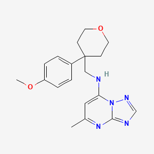 molecular formula C19H23N5O2 B2855752 N-[[4-(4-Methoxyphenyl)oxan-4-yl]methyl]-5-methyl-[1,2,4]triazolo[1,5-a]pyrimidin-7-amine CAS No. 2380083-45-2
