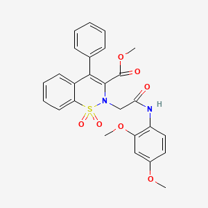 molecular formula C26H24N2O7S B2855756 methyl 2-(2-((2,4-dimethoxyphenyl)amino)-2-oxoethyl)-4-phenyl-2H-benzo[e][1,2]thiazine-3-carboxylate 1,1-dioxide CAS No. 959525-82-7