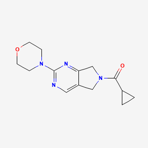 molecular formula C14H18N4O2 B2855764 cyclopropyl(2-morpholino-5H-pyrrolo[3,4-d]pyrimidin-6(7H)-yl)methanone CAS No. 2034231-33-7
