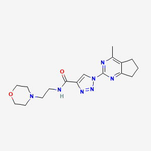 molecular formula C17H23N7O2 B2855766 1-(4-methyl-6,7-dihydro-5H-cyclopenta[d]pyrimidin-2-yl)-N-(2-morpholinoethyl)-1H-1,2,3-triazole-4-carboxamide CAS No. 861210-42-6