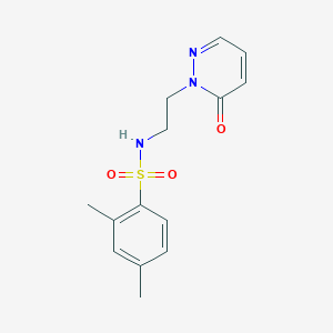 molecular formula C14H17N3O3S B2855770 2,4-dimethyl-N-(2-(6-oxopyridazin-1(6H)-yl)ethyl)benzenesulfonamide CAS No. 1021206-45-0