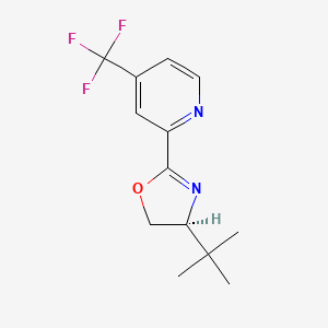 molecular formula C13H15F3N2O B2855781 (S)-4-(tert-Butyl)-2-(4-(trifluoromethyl)pyridin-2-yl)-4,5-dihydrooxazole CAS No. 1257527-14-2