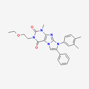 molecular formula C26H27N5O3 B2855784 8-(3,4-dimethylphenyl)-3-(2-ethoxyethyl)-1-methyl-7-phenyl-1H-imidazo[2,1-f]purine-2,4(3H,8H)-dione CAS No. 896293-83-7