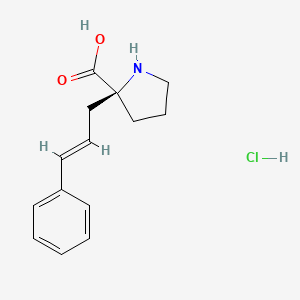 molecular formula C14H18ClNO2 B2855787 (S)-alpha-(3-phenyl-allyl)-proline-HCl CAS No. 1373512-27-6