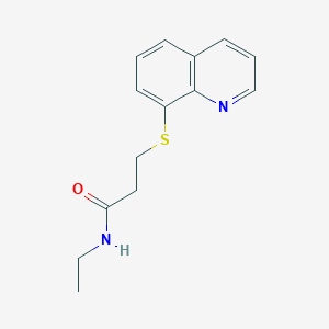 molecular formula C14H16N2OS B285579 N-ethyl-3-(8-quinolinylsulfanyl)propanamide 