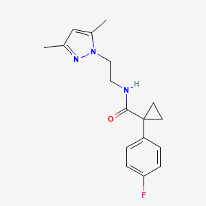 molecular formula C17H20FN3O B2855792 N-(2-(3,5-dimethyl-1H-pyrazol-1-yl)ethyl)-1-(4-fluorophenyl)cyclopropanecarboxamide CAS No. 1210725-36-2
