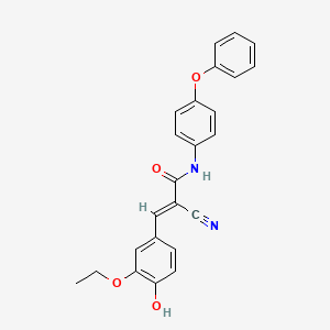 (E)-2-cyano-3-(3-ethoxy-4-hydroxyphenyl)-N-(4-phenoxyphenyl)prop-2-enamide