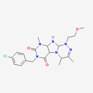 7-[(4-chlorophenyl)methyl]-1-(2-methoxyethyl)-3,4,9-trimethyl-1H,4H,6H,7H,8H,9H-[1,2,4]triazino[4,3-g]purine-6,8-dione