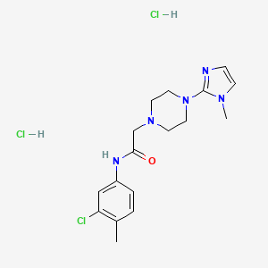molecular formula C17H24Cl3N5O B2855801 N-(3-chloro-4-methylphenyl)-2-(4-(1-methyl-1H-imidazol-2-yl)piperazin-1-yl)acetamide dihydrochloride CAS No. 1351646-00-8