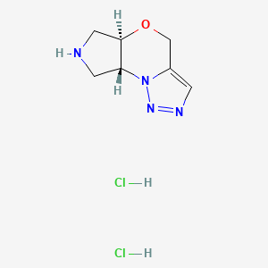 molecular formula C7H12Cl2N4O B2855803 (2R,6R)-7-Oxa-1,4,11,12-tetrazatricyclo[7.3.0.02,6]dodeca-9,11-diene;dihydrochloride CAS No. 2416219-18-4