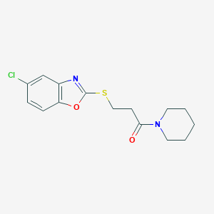 3-[(5-Chloro-1,3-benzoxazol-2-yl)sulfanyl]-1-piperidino-1-propanone
