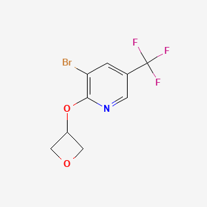 molecular formula C9H7BrF3NO2 B2855815 3-溴-2-(氧杂环丁烷-3-氧基)-5-(三氟甲基)吡啶 CAS No. 2201202-07-3