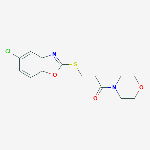 molecular formula C14H15ClN2O3S B285582 3-(5-Chloro-benzooxazol-2-ylsulfanyl)-1-morpholin-4-yl-propan-1-one 