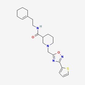 N-(2-(cyclohex-1-en-1-yl)ethyl)-1-((3-(thiophen-2-yl)-1,2,4-oxadiazol-5-yl)methyl)piperidine-3-carboxamide