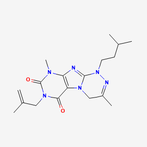 molecular formula C18H26N6O2 B2855824 1-isopentyl-3,9-dimethyl-7-(2-methylallyl)-1,4-dihydro-[1,2,4]triazino[3,4-f]purine-6,8(7H,9H)-dione CAS No. 923442-79-9