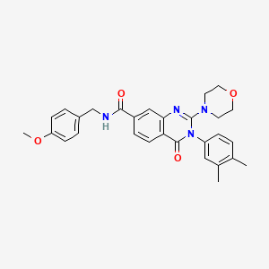 3-(3,4-dimethylphenyl)-N-[(4-methoxyphenyl)methyl]-2-(morpholin-4-yl)-4-oxo-3,4-dihydroquinazoline-7-carboxamide