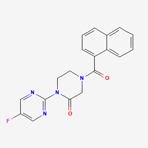 molecular formula C19H15FN4O2 B2855840 1-(5-Fluoropyrimidin-2-yl)-4-(naphthalene-1-carbonyl)piperazin-2-one CAS No. 2309751-53-7