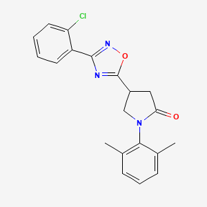 molecular formula C20H18ClN3O2 B2855848 4-(3-(2-Chlorophenyl)-1,2,4-oxadiazol-5-yl)-1-(2,6-dimethylphenyl)pyrrolidin-2-one CAS No. 1171749-65-7