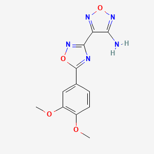 molecular formula C12H11N5O4 B2855859 4-[5-(3,4-Dimethoxyphenyl)-1,2,4-oxadiazol-3-yl]-1,2,5-oxadiazol-3-amine CAS No. 442870-89-5