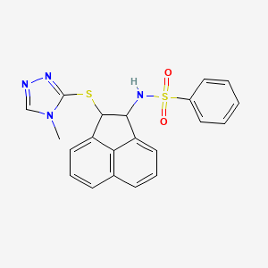 molecular formula C21H18N4O2S2 B2855866 N-[2-(4-Methyl-4H-[1,2,4]triazol-3-ylsulfanyl)-acenaphthen-1-yl]-benzenesulfonamide CAS No. 371216-94-3