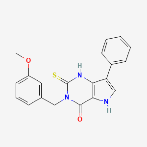 molecular formula C20H17N3O2S B2855868 3-(3-methoxybenzyl)-7-phenyl-2-thioxo-1,2,3,5-tetrahydro-4H-pyrrolo[3,2-d]pyrimidin-4-one CAS No. 932976-75-5