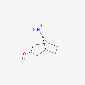 molecular formula C8H15NO B2855875 8-氨基双环[3.2.1]辛烷-3-醇 CAS No. 1638771-69-3