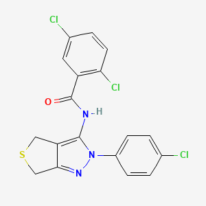 molecular formula C18H12Cl3N3OS B2855877 2,5-dichloro-N-[2-(4-chlorophenyl)-4,6-dihydrothieno[3,4-c]pyrazol-3-yl]benzamide CAS No. 392255-84-4