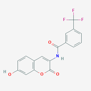 molecular formula C17H10F3NO4 B2855885 N-(7-hydroxy-2-oxo-2H-chromen-3-yl)-3-(trifluoromethyl)benzenecarboxamide CAS No. 338785-07-2