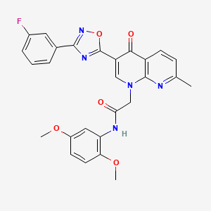 molecular formula C27H22FN5O5 B2855890 (2S)-5,7-dihydroxy-6-(3-methylbut-2-en-1-yl)-2-phenyl-2,3-dihydro-4H-chromen-4-one CAS No. 1113119-37-1