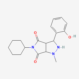 molecular formula C18H23N3O3 B2855892 5-cyclohexyl-3-(2-hydroxyphenyl)-1-methyltetrahydropyrrolo[3,4-c]pyrazole-4,6(2H,5H)-dione CAS No. 1005061-98-2