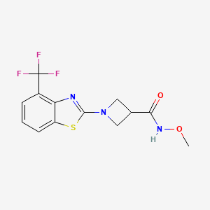 molecular formula C13H12F3N3O2S B2855895 N-methoxy-1-(4-(trifluoromethyl)benzo[d]thiazol-2-yl)azetidine-3-carboxamide CAS No. 1396757-30-4