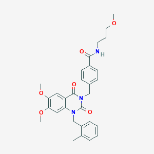 4-((6,7-dimethoxy-1-(2-methylbenzyl)-2,4-dioxo-1,2-dihydroquinazolin-3(4H)-yl)methyl)-N-(3-methoxypropyl)benzamide