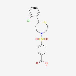 molecular formula C19H20ClNO4S2 B2855901 Methyl 4-((7-(2-chlorophenyl)-1,4-thiazepan-4-yl)sulfonyl)benzoate CAS No. 1797638-52-8