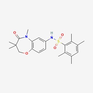 2,3,5,6-tetramethyl-N-(3,3,5-trimethyl-4-oxo-2,3,4,5-tetrahydrobenzo[b][1,4]oxazepin-7-yl)benzenesulfonamide