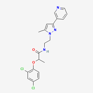2-(2,4-dichlorophenoxy)-N-(2-(5-methyl-3-(pyridin-3-yl)-1H-pyrazol-1-yl)ethyl)propanamide