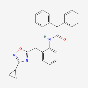 N-(2-((3-cyclopropyl-1,2,4-oxadiazol-5-yl)methyl)phenyl)-2,2-diphenylacetamide