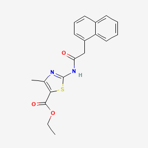 molecular formula C19H18N2O3S B2855967 Ethyl 4-methyl-2-(2-(naphthalen-1-yl)acetamido)thiazole-5-carboxylate CAS No. 324758-39-6