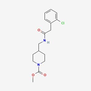 molecular formula C16H21ClN2O3 B2855973 Methyl 4-((2-(2-chlorophenyl)acetamido)methyl)piperidine-1-carboxylate CAS No. 1235084-75-9
