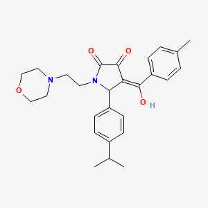 molecular formula C27H32N2O4 B2855975 3-hydroxy-5-(4-isopropylphenyl)-4-(4-methylbenzoyl)-1-(2-morpholinoethyl)-1H-pyrrol-2(5H)-one CAS No. 380875-84-3