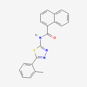 molecular formula C20H15N3OS B2855976 N-[5-(2-methylphenyl)-1,3,4-thiadiazol-2-yl]naphthalene-1-carboxamide CAS No. 392243-46-8