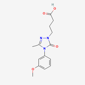 molecular formula C14H17N3O4 B2855980 4-[4-(3-methoxyphenyl)-3-methyl-5-oxo-4,5-dihydro-1H-1,2,4-triazol-1-yl]butanoic acid CAS No. 866149-16-8