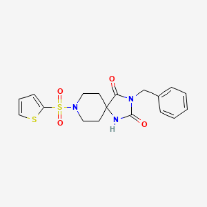 3-Benzyl-8-(thiophen-2-ylsulfonyl)-1,3,8-triazaspiro[4.5]decane-2,4-dione